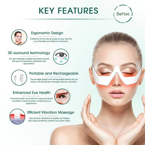 Under-Eye Red Light Therapy Skin Rejuvenation and Relaxation Massager